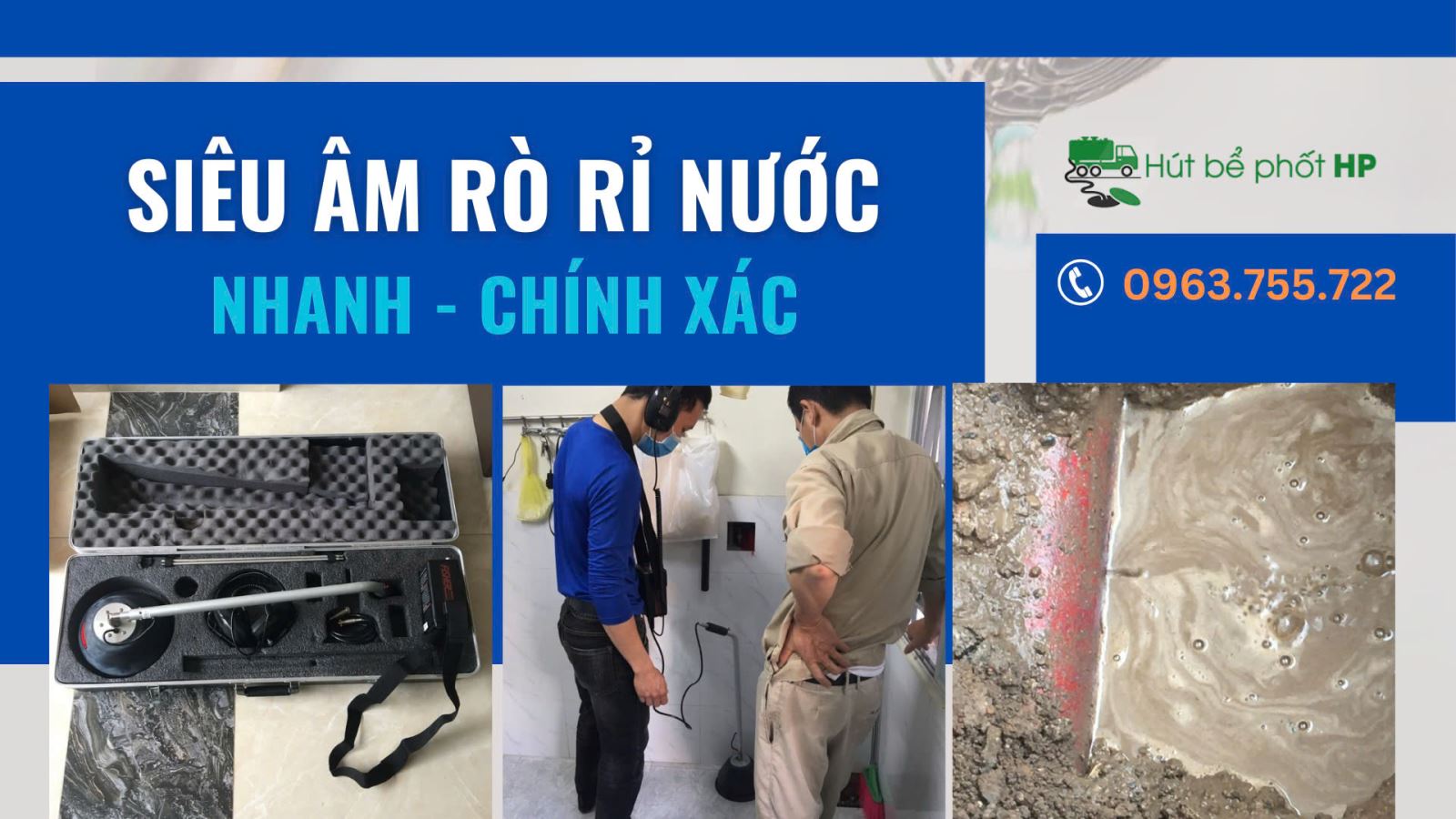Kỹ thuật viên dò rò rỉ đường ống nước tại Quảng Ninh bằng thiết bị siêu âm hiện đại