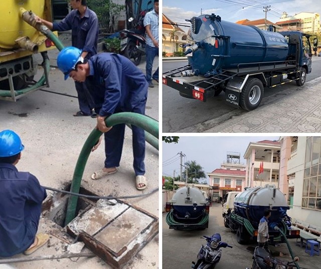 Hút bể phốt bằng phương pháp hút bể phốt không đục phá