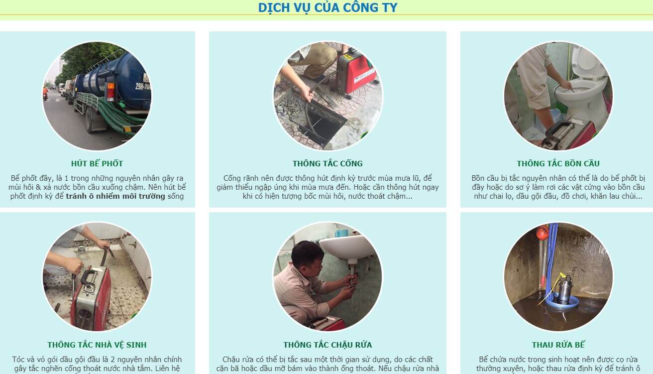 Các dịch vụ khác tại hút bể phốt Hải Phòng