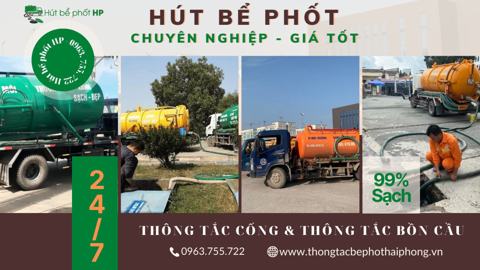 Địa chỉ thông tắc cống và thông tắc bồn cầu uy tín số 1 Hải Phòng