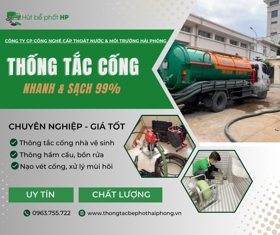 Bảng báo giá thông tắc cống tại Hải Dương | Tiết kiệm 30%