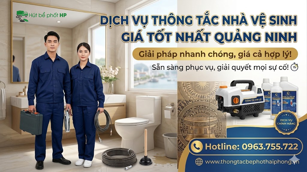 Dịch vụ thông tắc nhà vệ sinh giá tốt nhất Quảng Ninh, đến ngay sau 15 phút