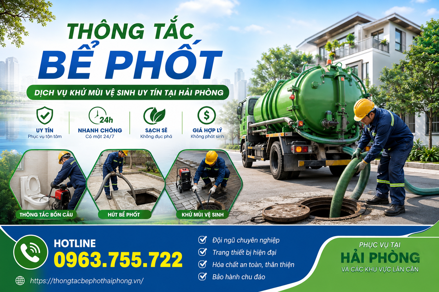 Thông Tắc Bể Phốt – Dịch Vụ Khử Mùi Vệ Sinh Uy Tín Tại Hải Phòng