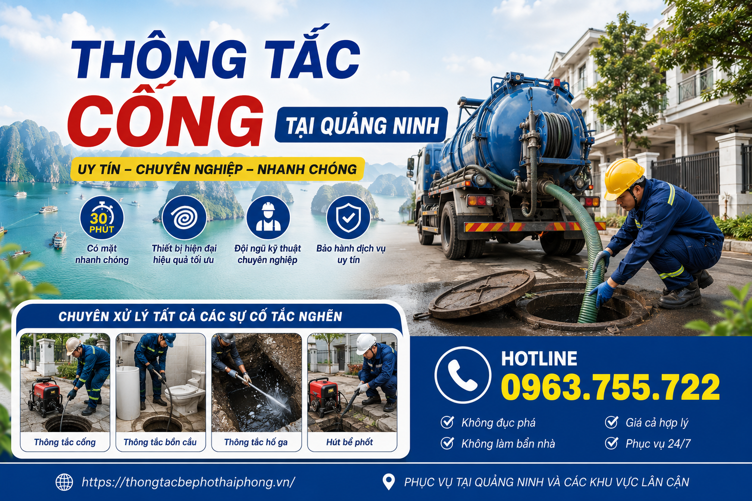Dịch Vụ Thông Tắc Cống Tại Quảng Ninh: Uy Tín, Chuyên Nghiệp, Xử Lý Nhanh Chóng 24/7