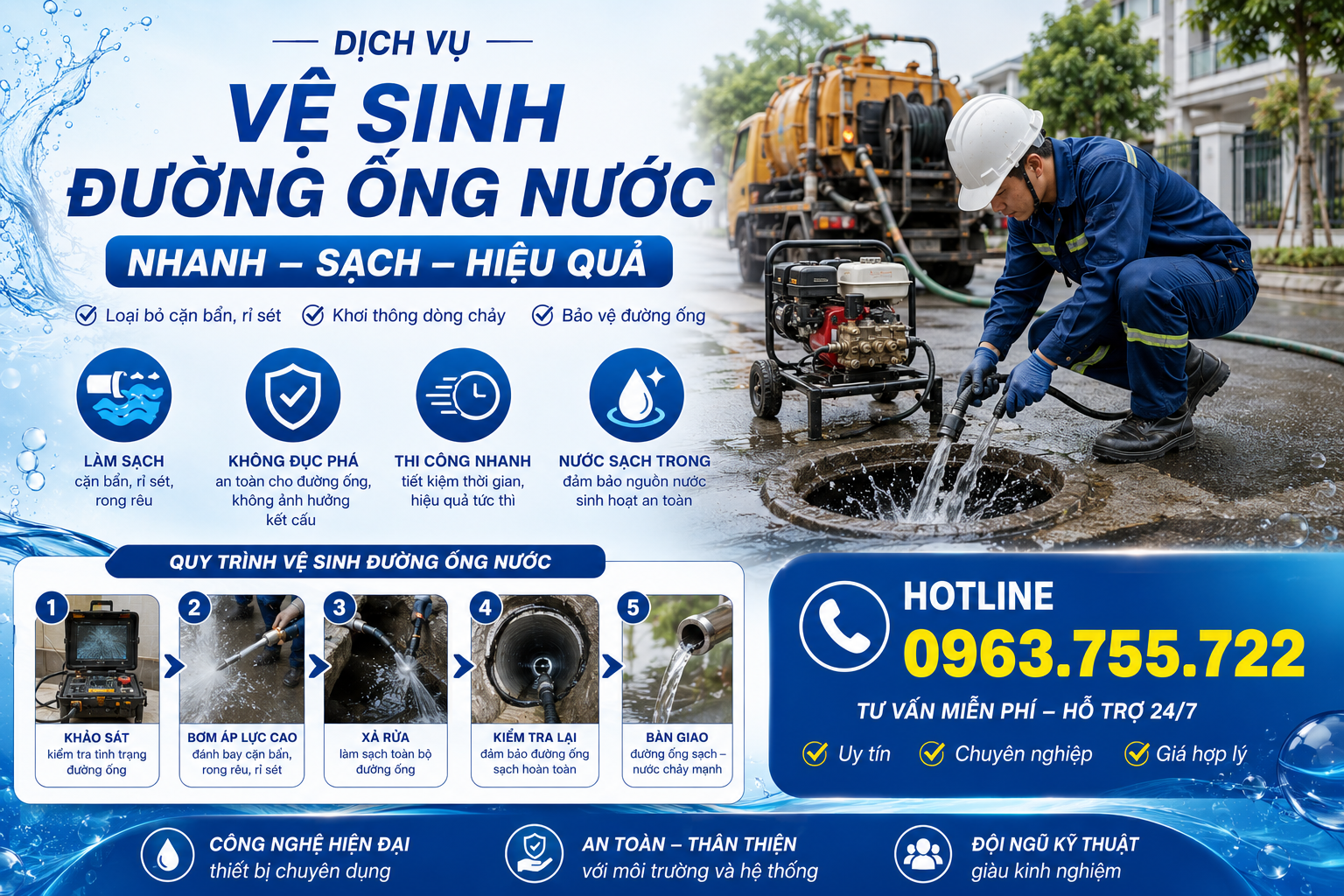 Vệ Sinh Đường Ống Nước Tại Nhà: Giải Pháp Sạch Sâu, Nhanh Chóng & An Toàn