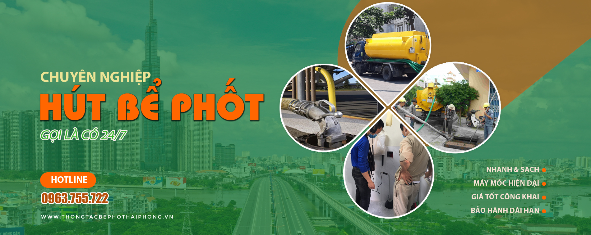 Thông tắc bể phốt Hải Phòng