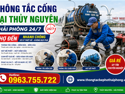 Thông Tắc Cống Tại Thủy Nguyên 24/7 – Thợ Giỏi Có Mặt Sau 15 Phút